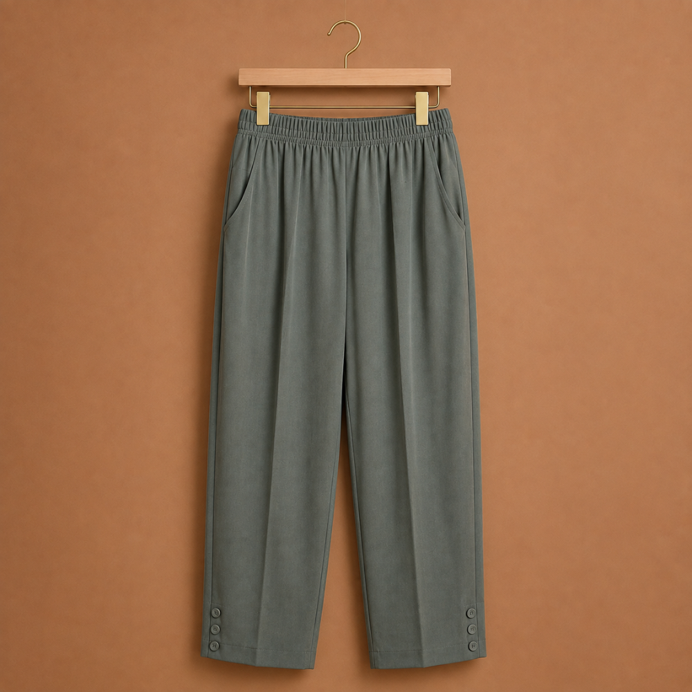 Women's casual summer trousers with elastic waistband