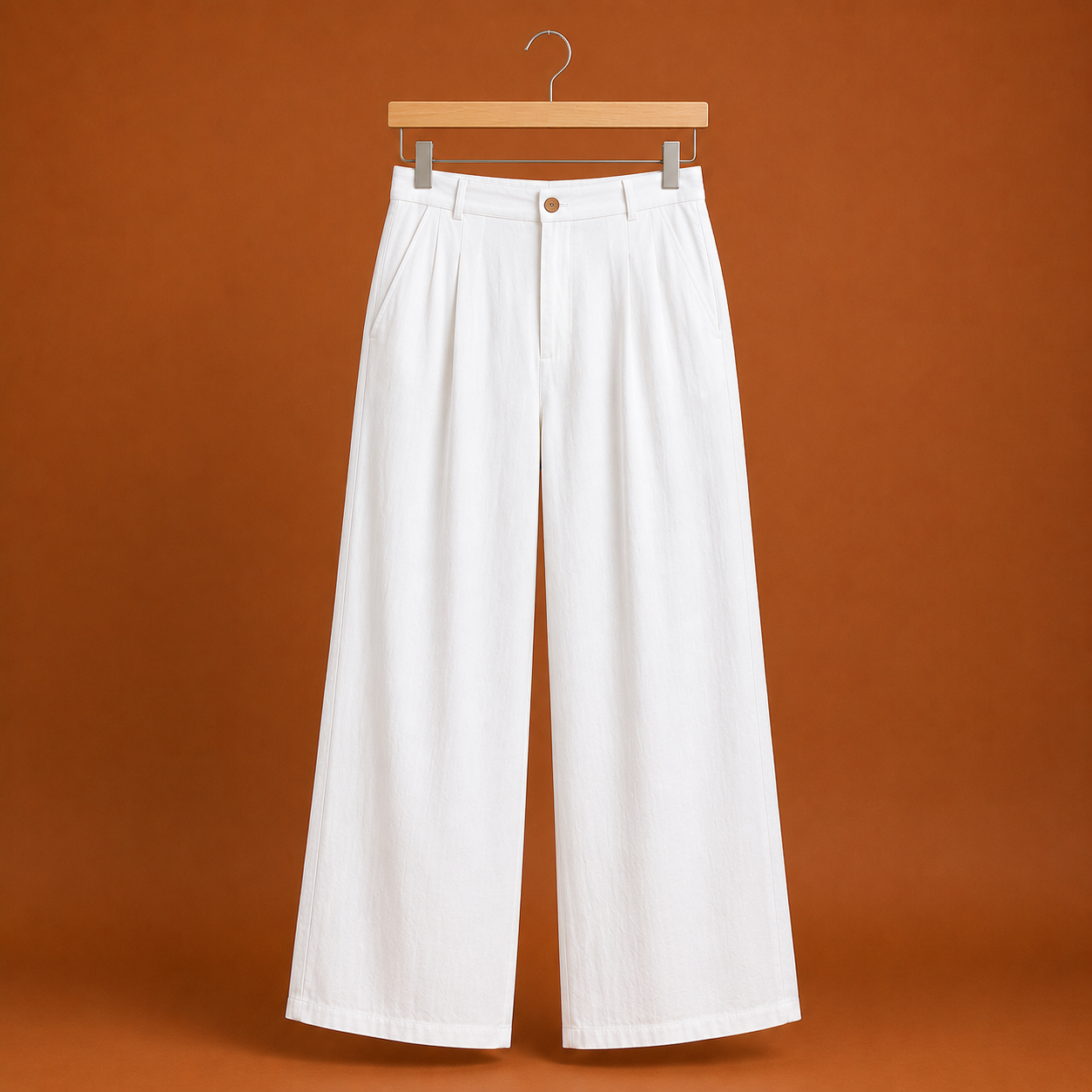 High-waisted, wide-legged women's trousers