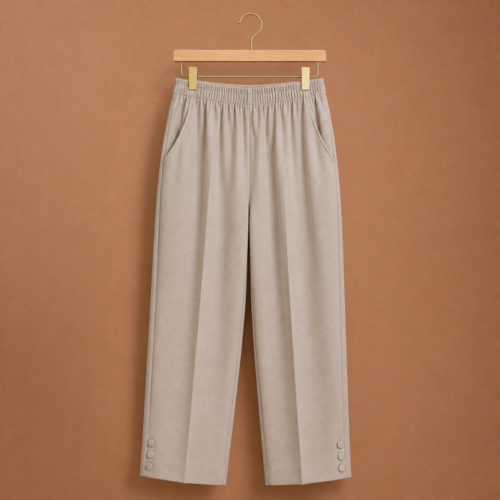 Women's casual summer trousers with elastic waistband