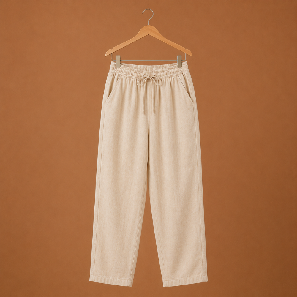 Women's casual trousers with a plain elastic waistband