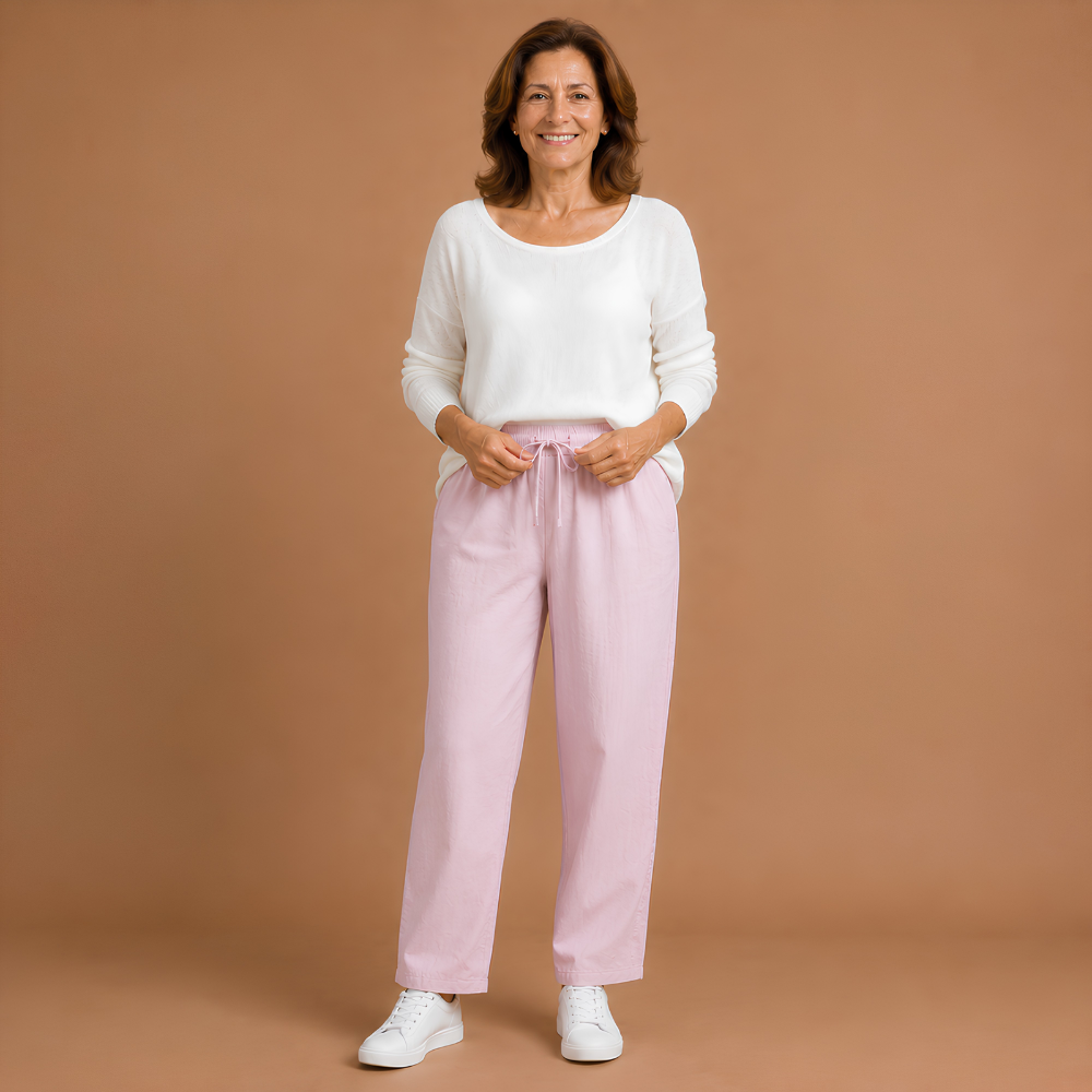 Women's casual trousers with a plain elastic waistband