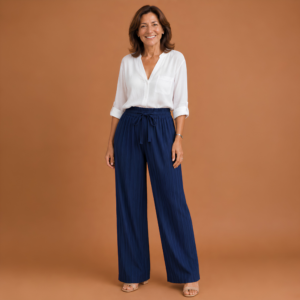 Women's trousers with bow and high waist