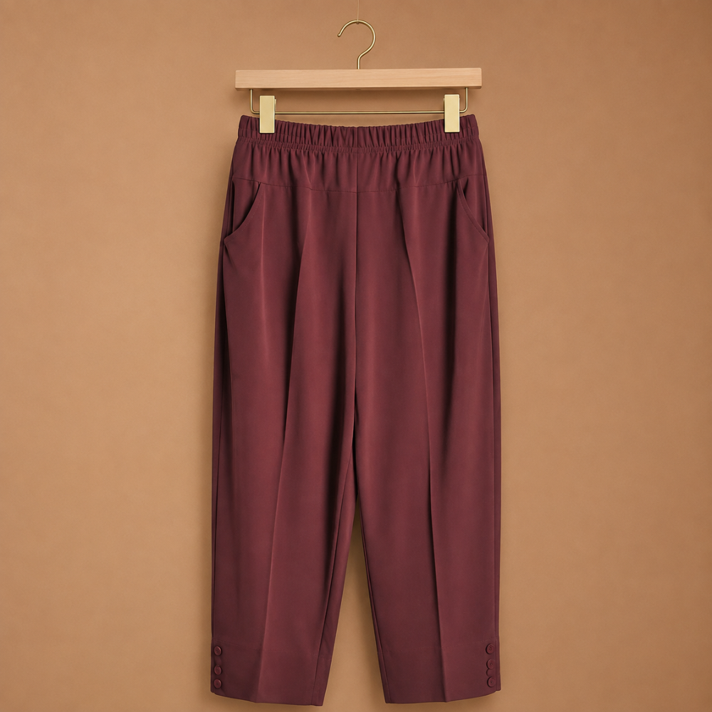 Women's casual summer trousers with elastic waistband