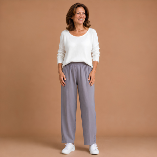 Women's casual summer trousers with elastic waistband