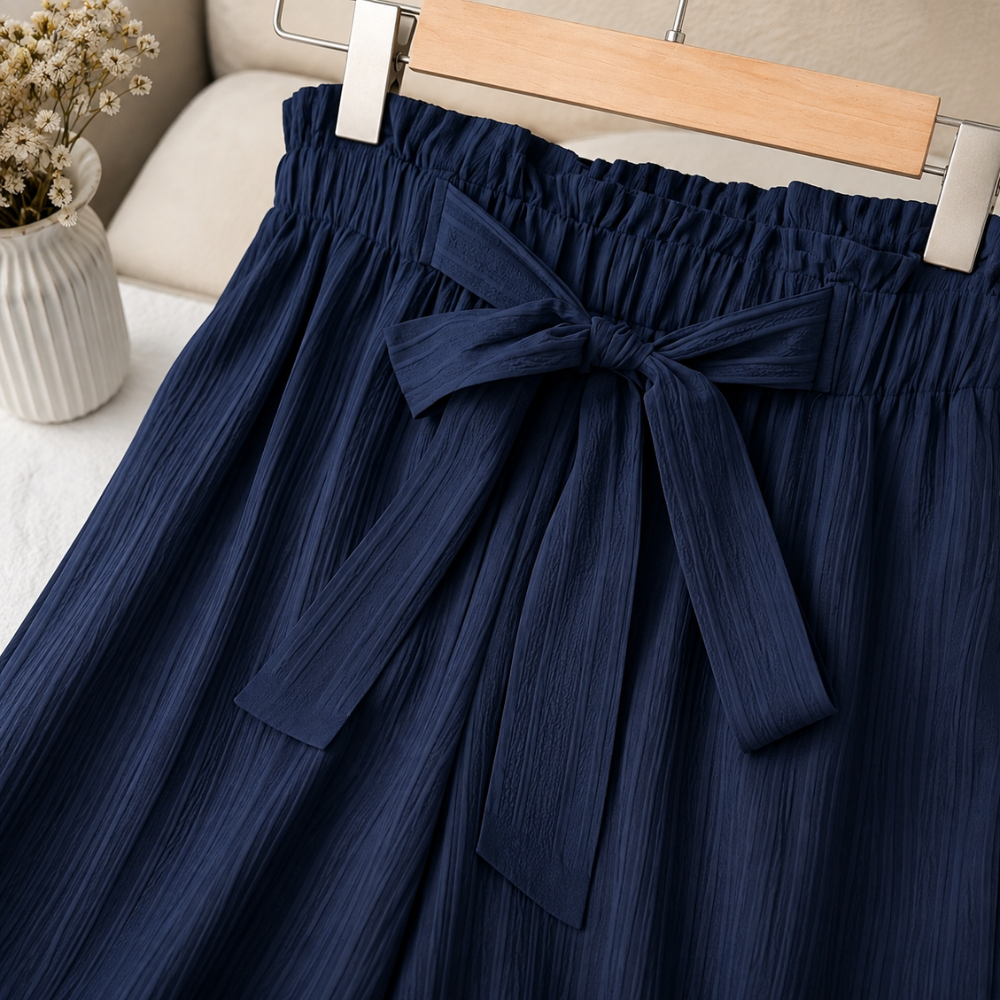 Women's trousers with bow and high waist