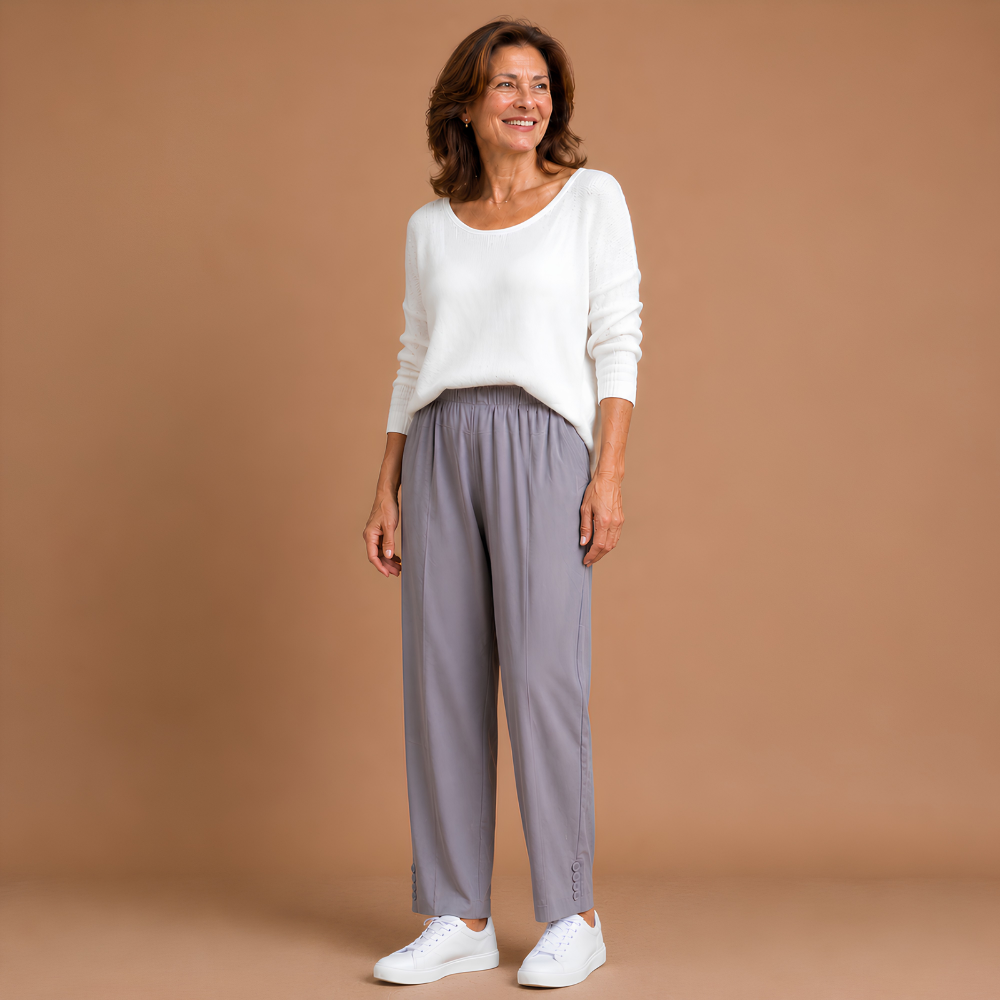 Women's casual summer trousers with elastic waistband
