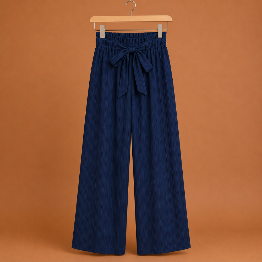 Women's trousers with bow and high waist